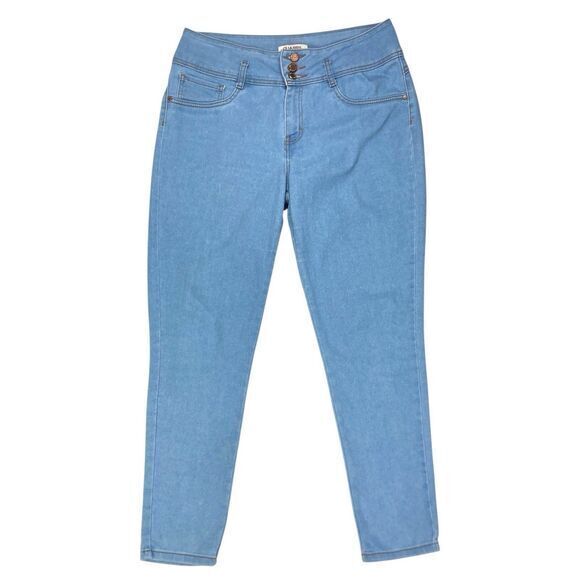 Quarry Core Skinny Ankle Jeans Women 12 Blue Light Wash Push-Up Hi Waisted Chic - Picture 2 of 16